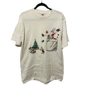 Vintage Looney Tunes Christmas T-Shirt 90s Shirt Bugs Bunny & Tasmania Devil